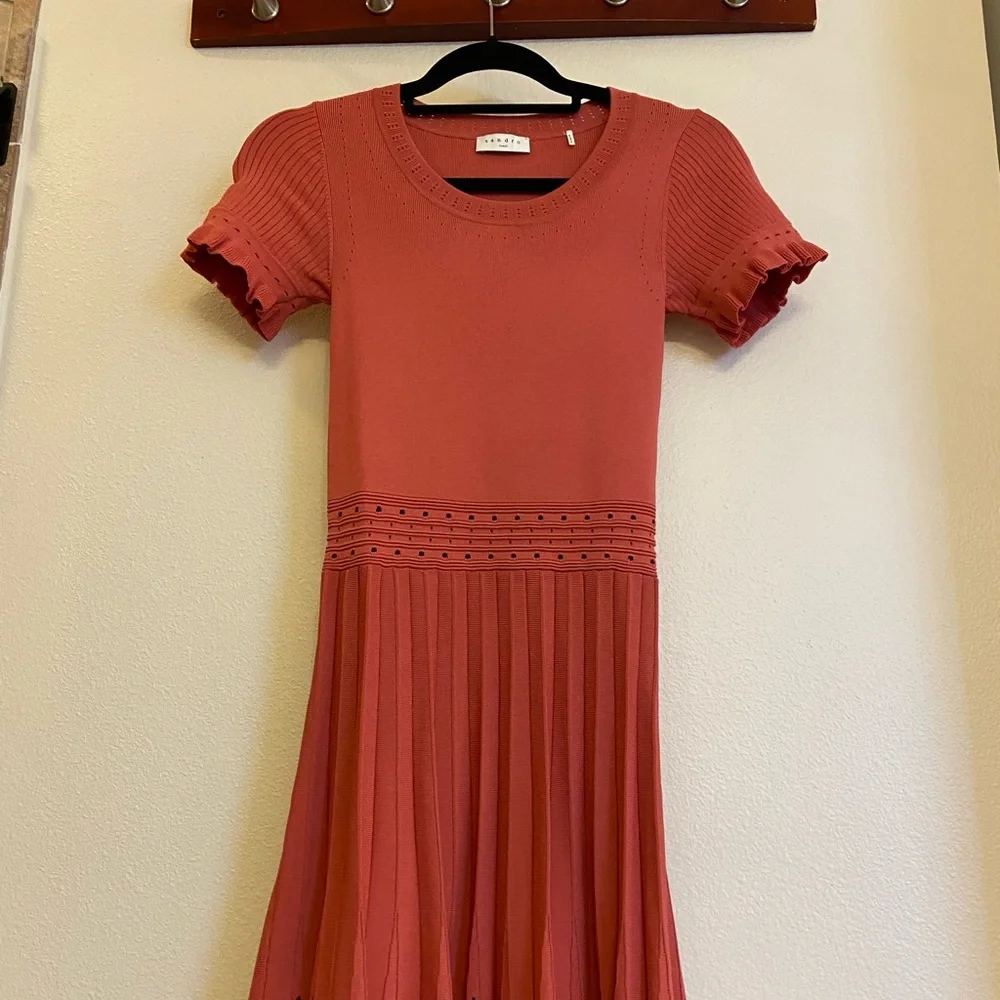 Sandro Raspberry Knit Dress - Picture 2 of 5